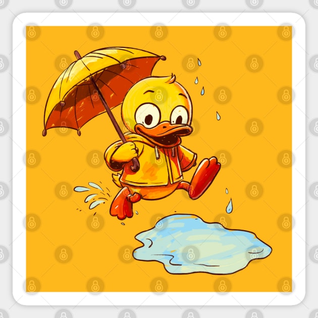 Splashing Duckling Sticker by Ghost on Toast